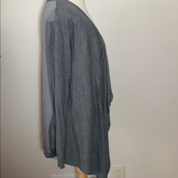 Covington open front cardigan sweater M gray cascade draped lightweight long - Picture 2 of 4